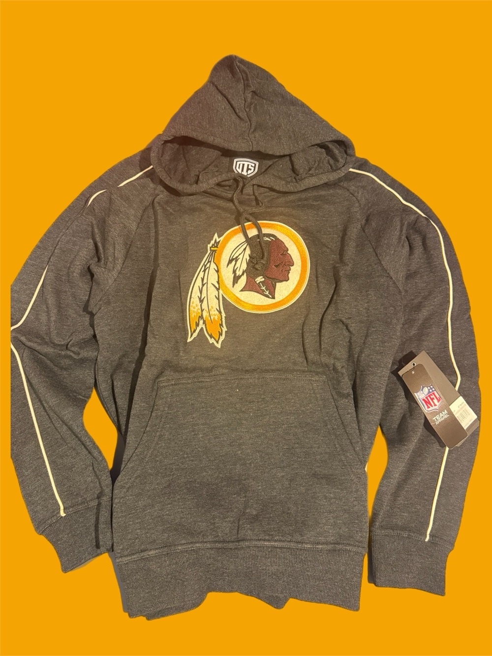 Washington Redskins NFL Charcoal Hooded Pullover Sweatshirt Commanders New